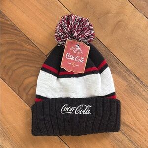 Coca Cola Kids Striped Beanie - Black, White, Red
